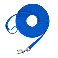 Qiaosite waterproof dog leash blue 15ft, ideal for outdoor adventures and reliable recall.