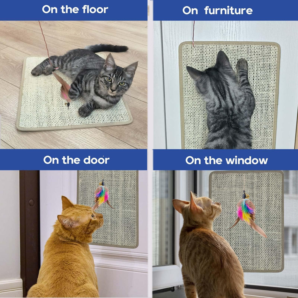QICIKRASE natural sisal surface providing a durable indoor scratch experience.