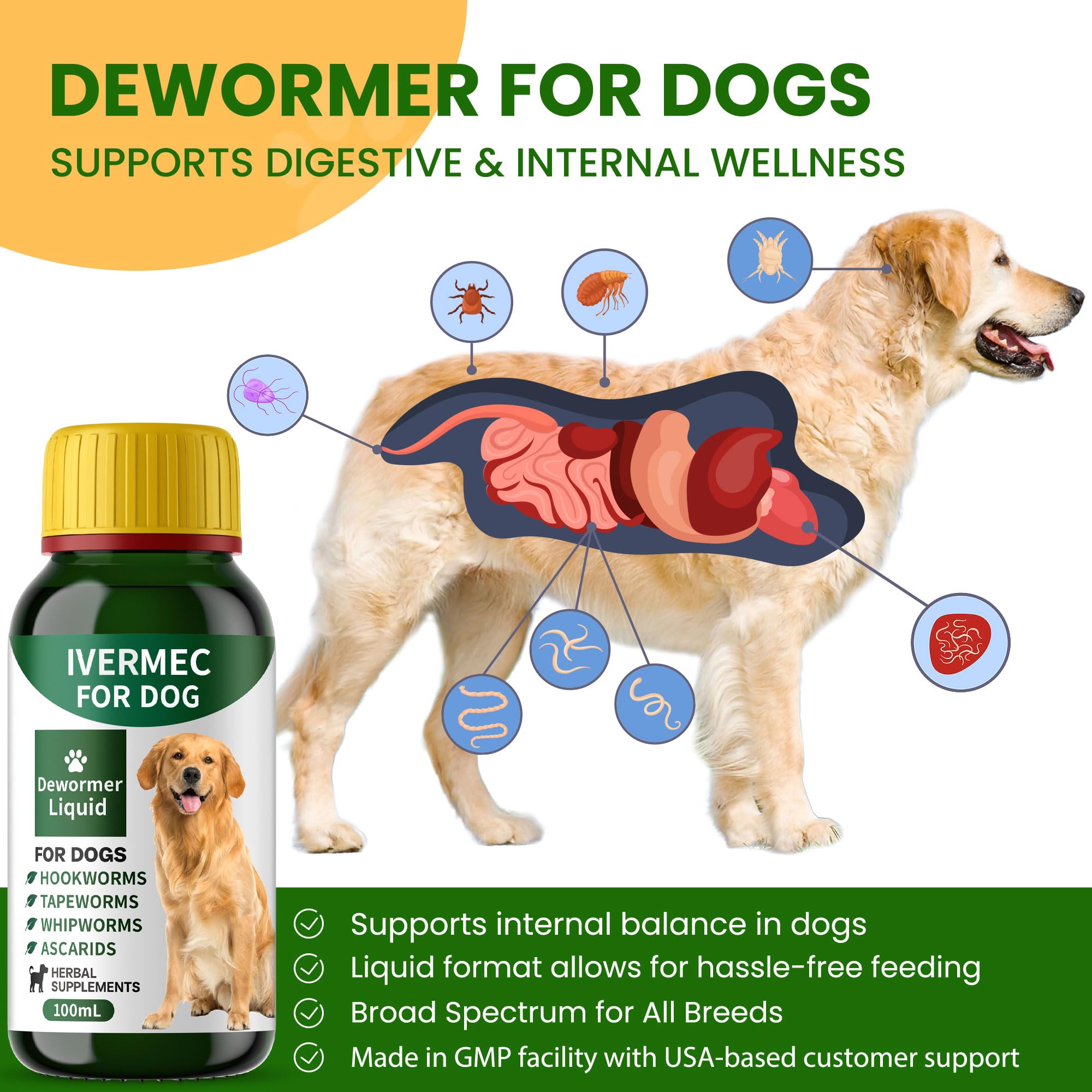 QIFEISHANKA broad-spectrum wormer for dogs supports parasite management