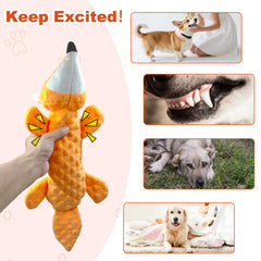 Qiiiiian crinkle material dog toy surface adds audible stimulation during chewing.
