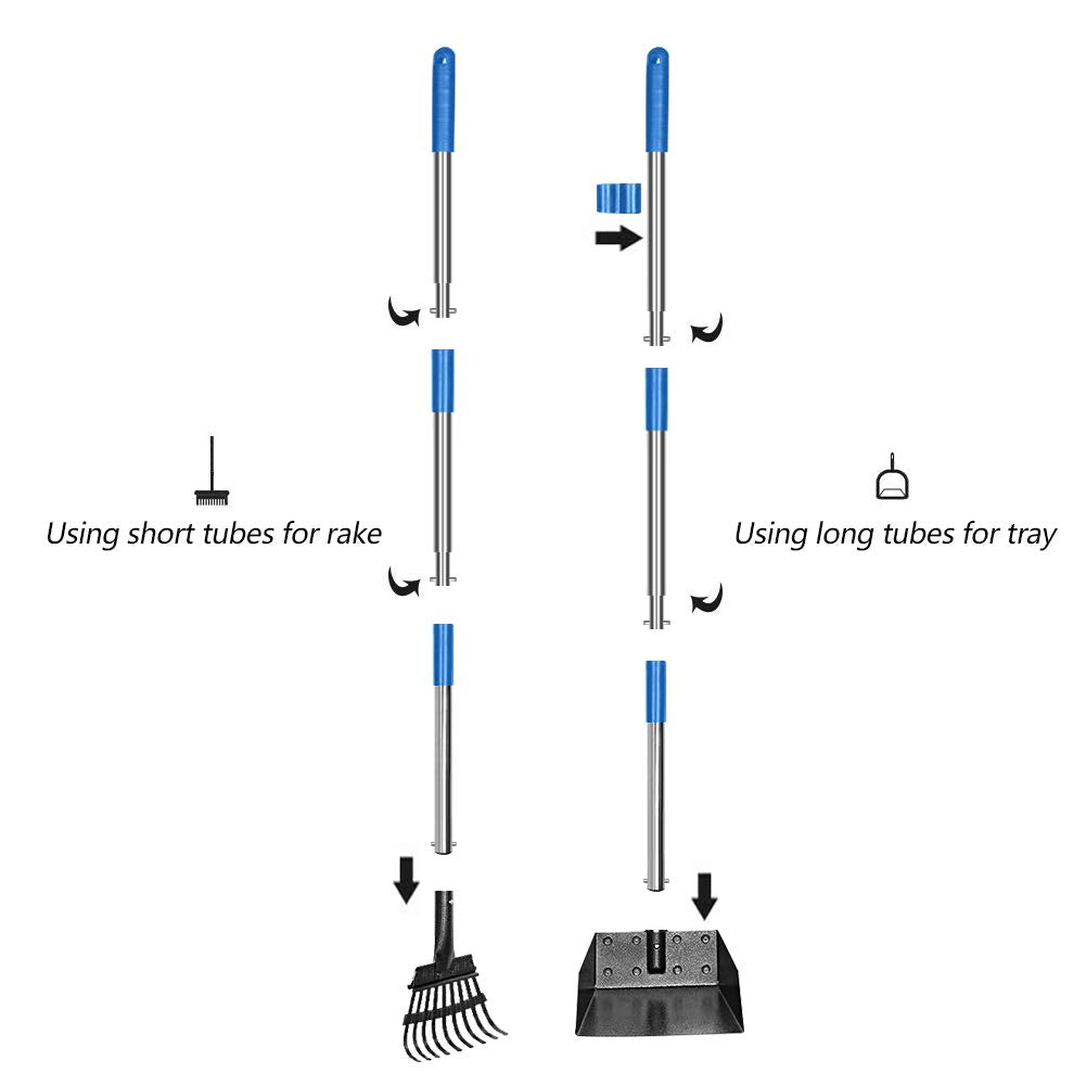 QiMH 36.2-inch rake length extends reach across yards.