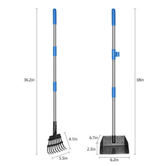 QiMH detachable 3-section handle for compact storage and adjustable reach.