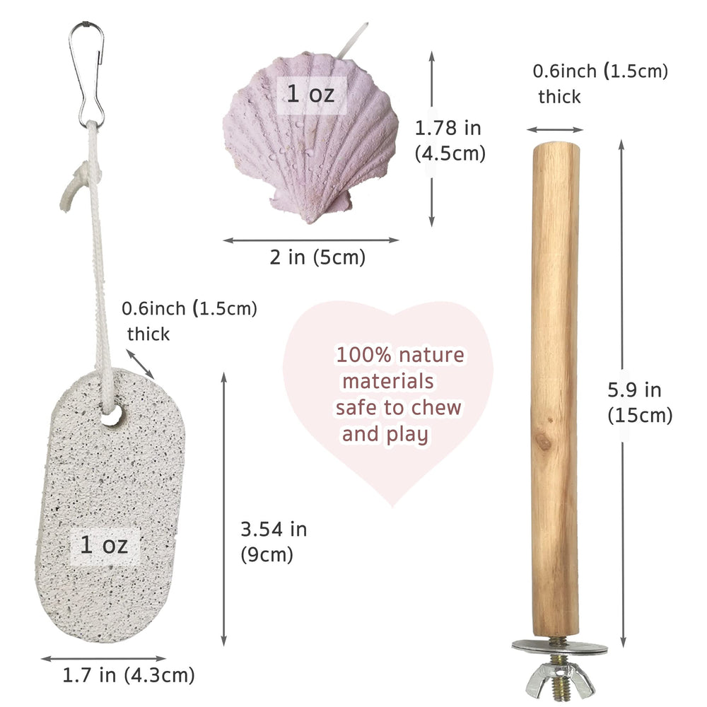 Qimilenzy mineral stone porous toy adds natural texture for gentle beak wear