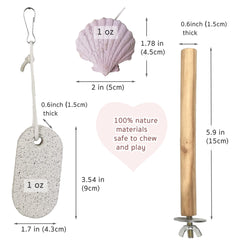 Qimilenzy mineral stone porous toy adds natural texture for gentle beak wear
