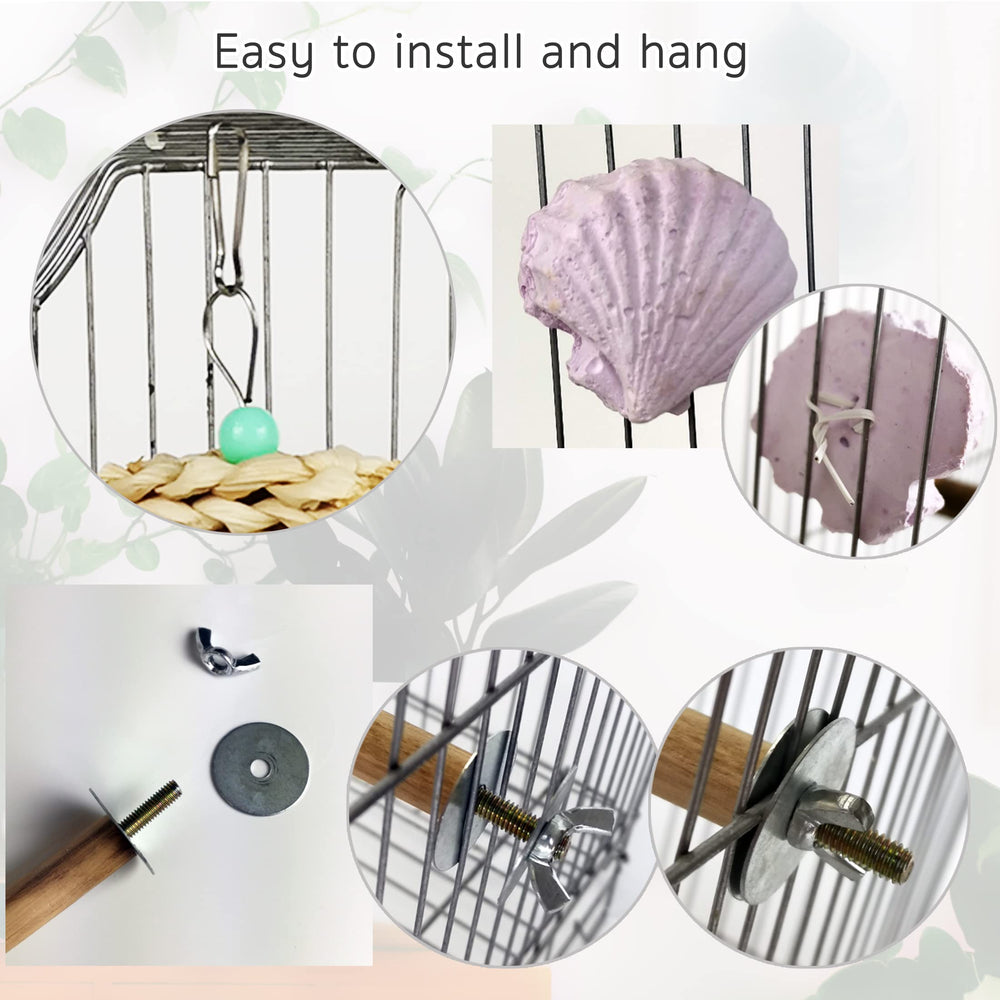 Qimilenzy wooden perch stand provides a secure resting spot for birds