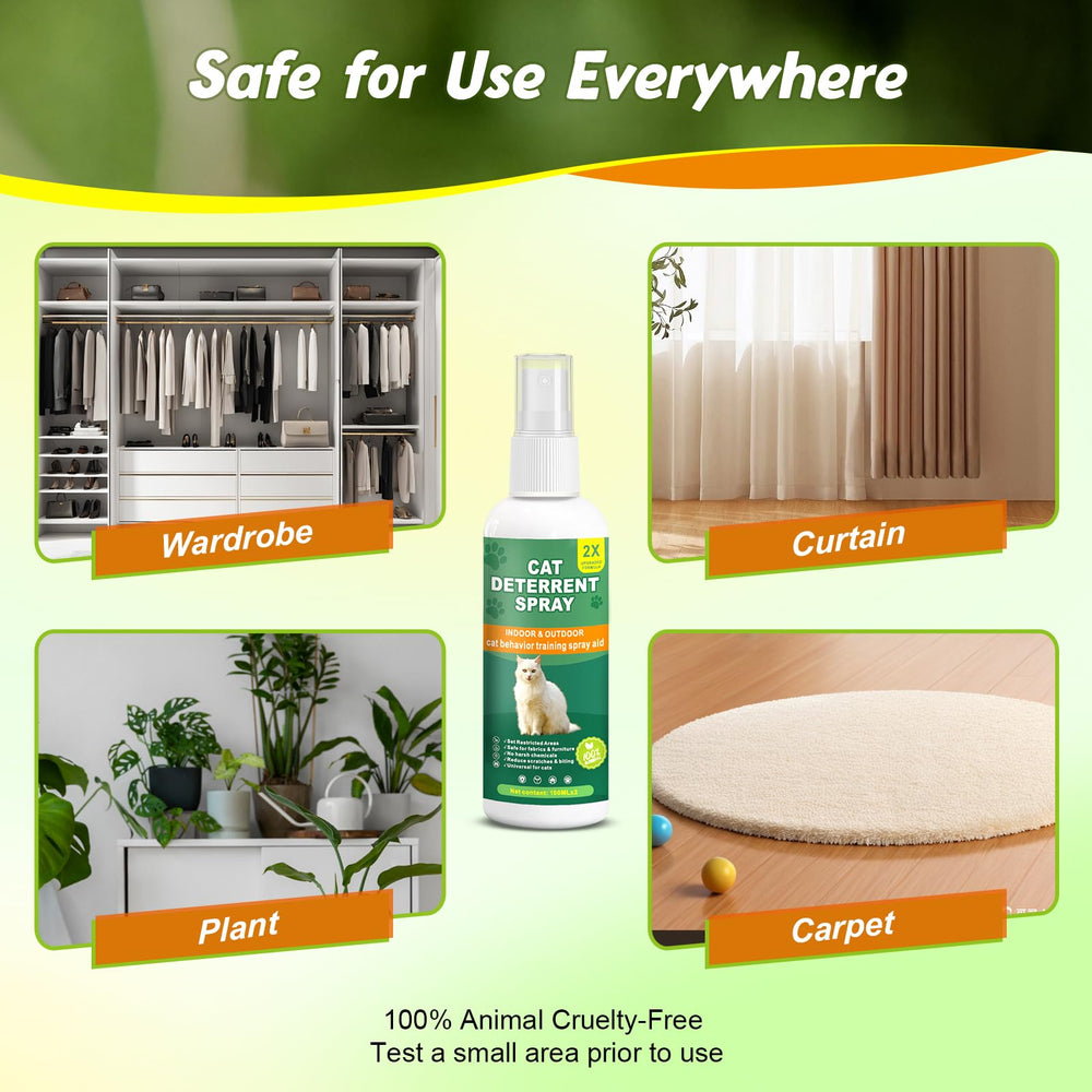 QINGQIYUE cat deterrent spray label lists natural ingredients