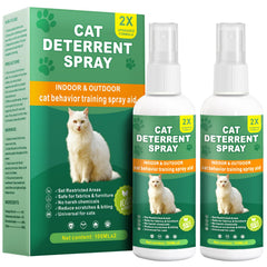 QINGQIYUE cat deterrent spray packaging highlights natural formula for home use