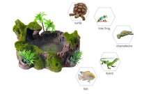 QIRMIZI reptile platform hiding spot provides secure retreat within the enclosure.