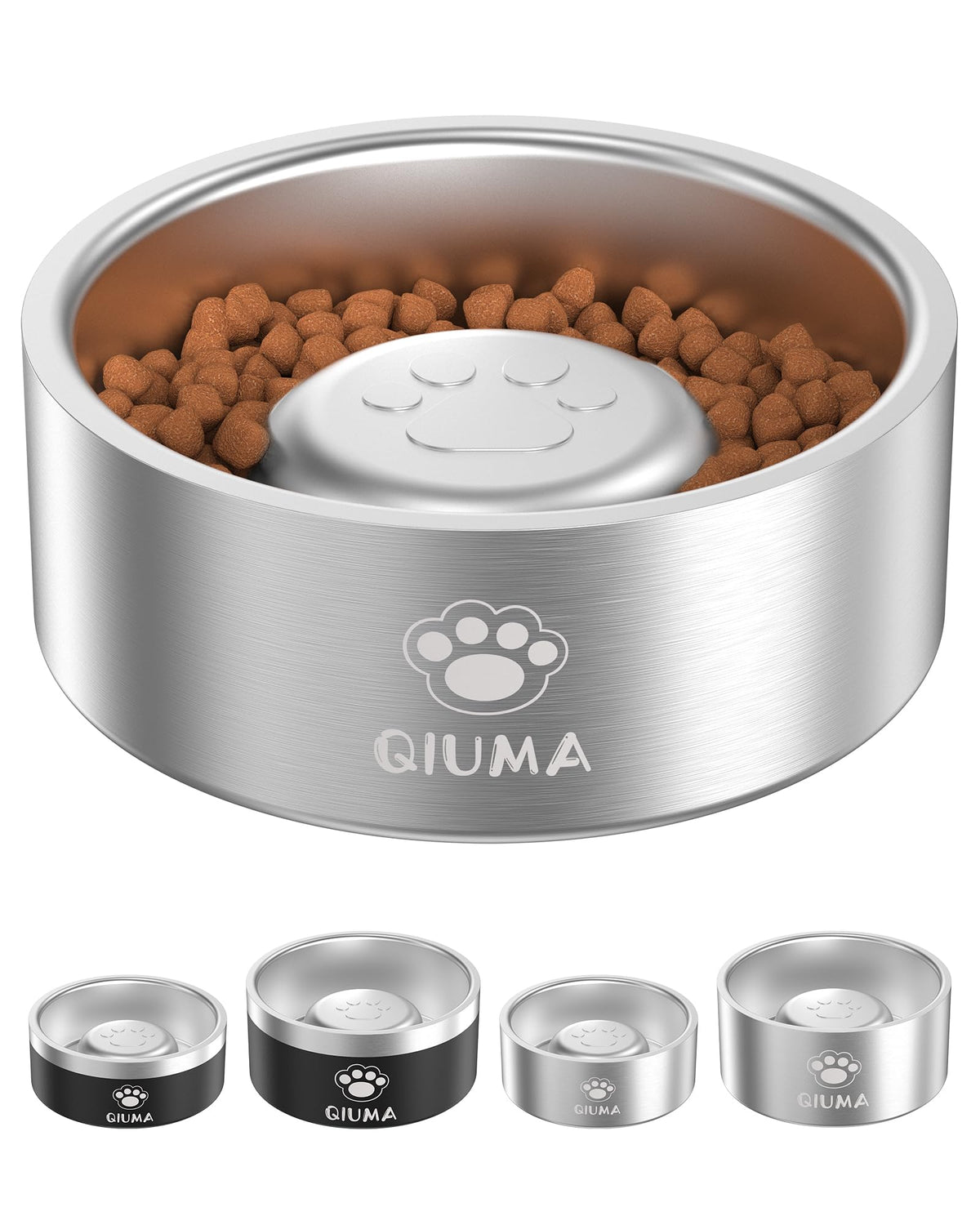 Qiuma slow feeder bowl with center design promotes more controlled meals.