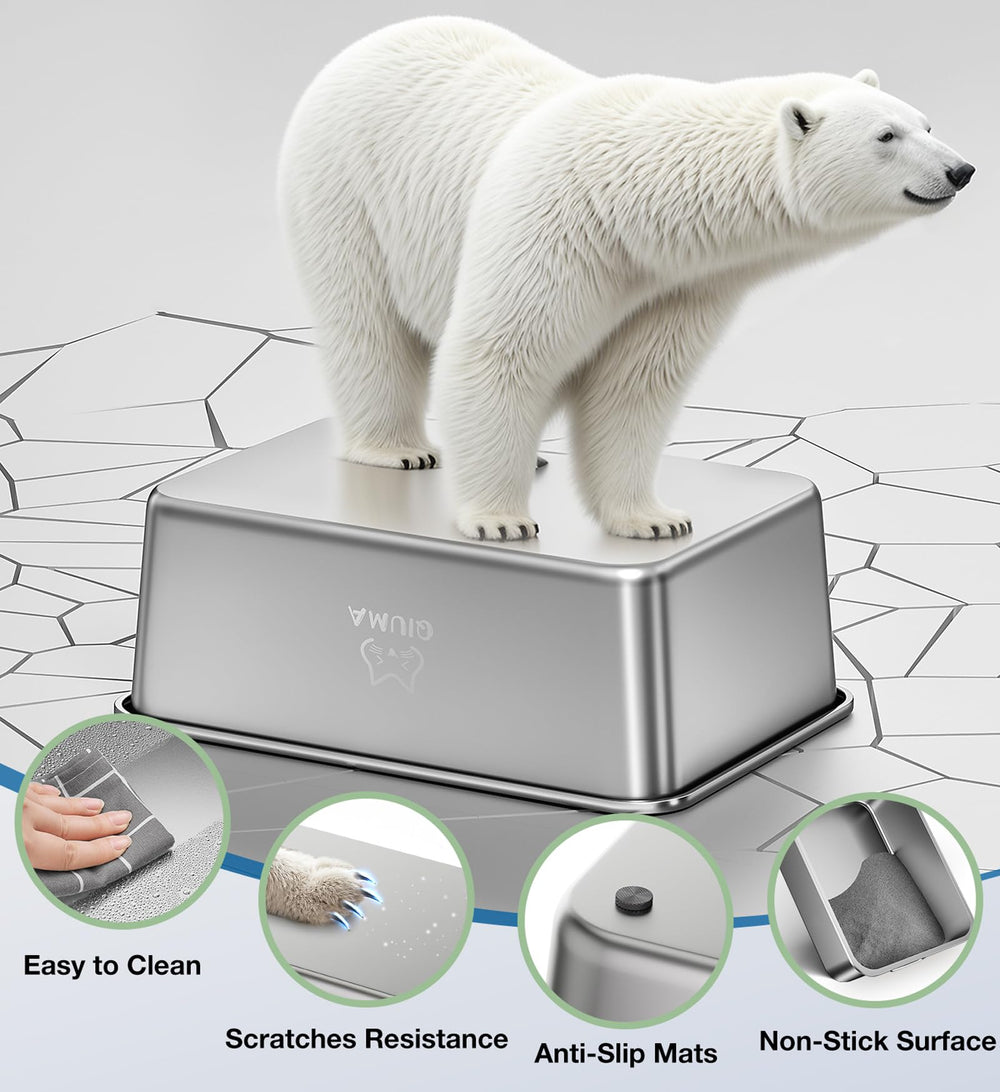 Qiuma litter box features non-stick surface for quick waste removal