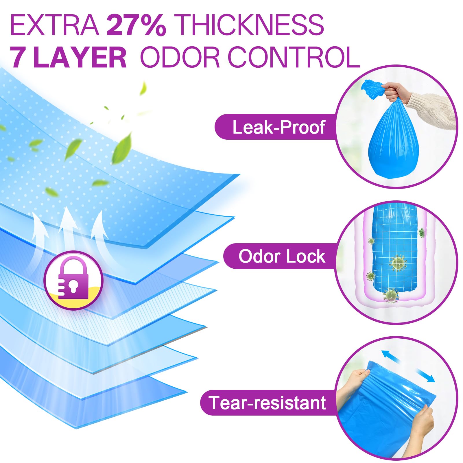 Qltytoy leak-proof refill bags prevent leaks during bag swaps.