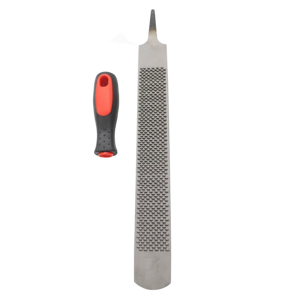 Qlvily hoof rasp coarse-tooth side ideal for rapid hoof material removal.
