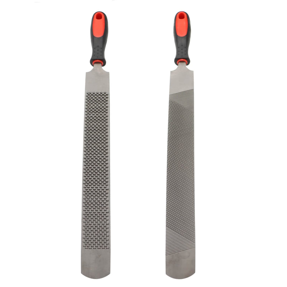 Qlvily hoof rasp fine-tooth side for detailed shaping and smoothing.