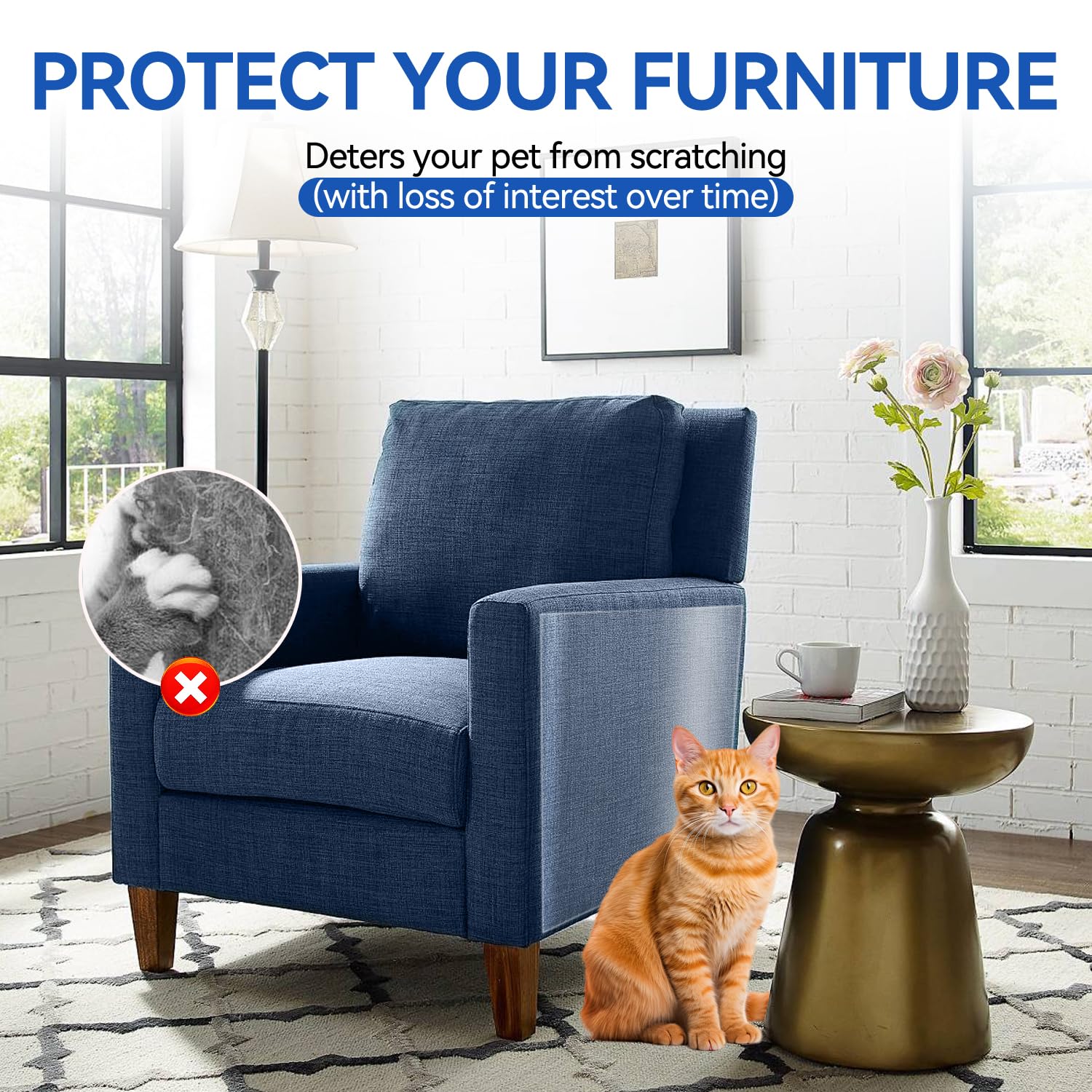 Qlyxang sofa protector in clear vinyl offers invisible defense for your couch with no adhesive mess.