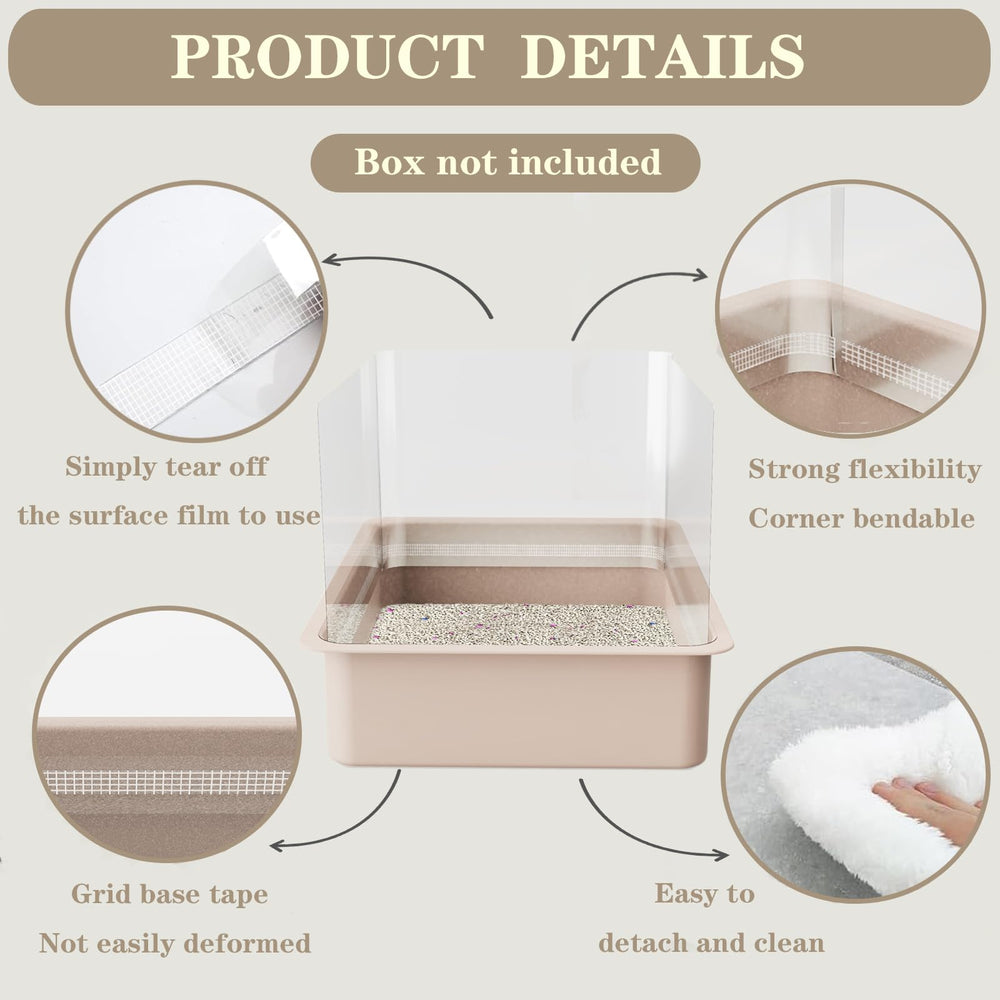 QNBCAA shields are easy to install on any open litter box edge for quick setup.
