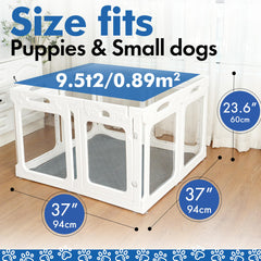 Qoility Clear Acrylic Dog Playpen 1-room configuration – easy indoor containment for tiny dogs.