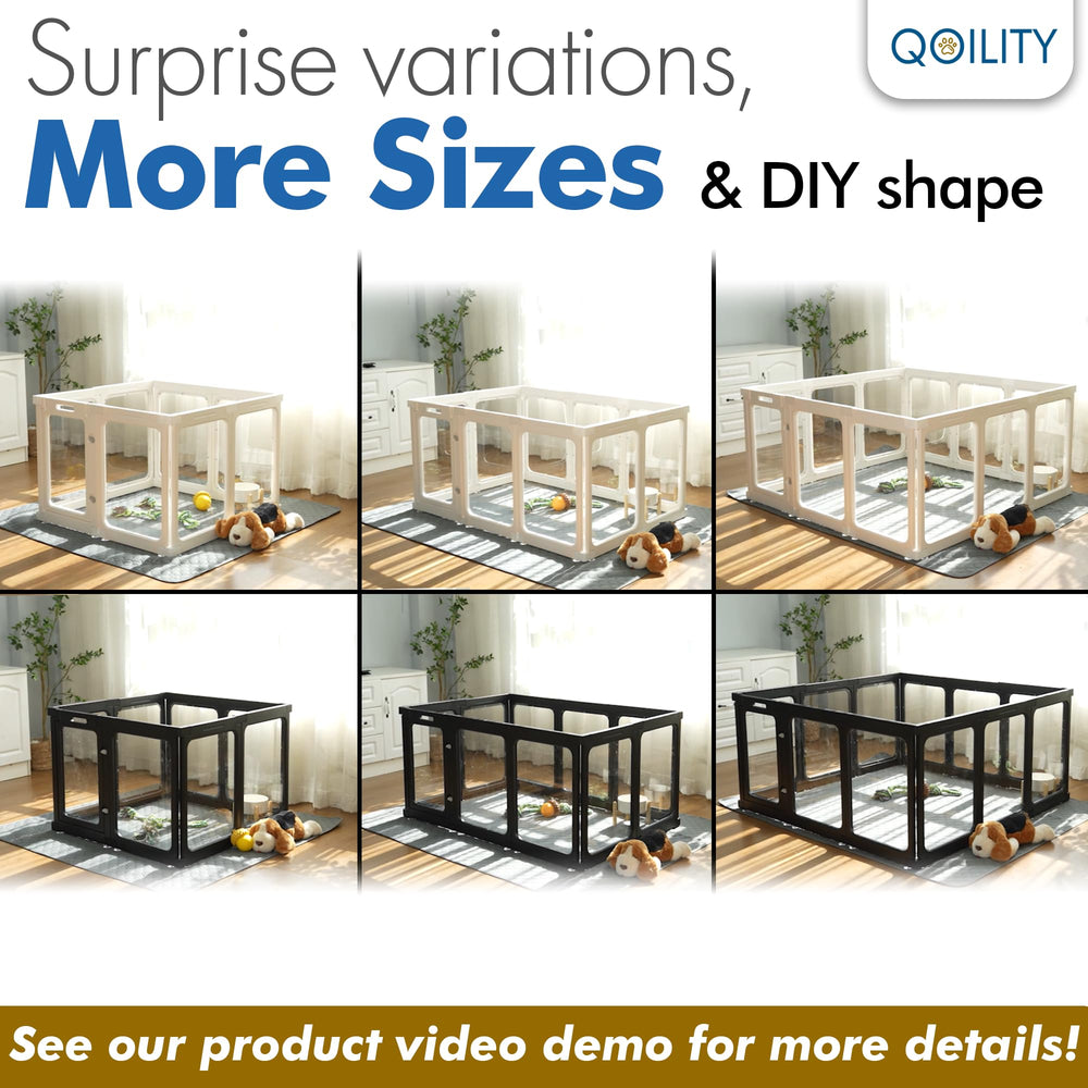 Qoility Clear Acrylic Dog Playpen easy-clean panels – effortless maintenance between play sessions.