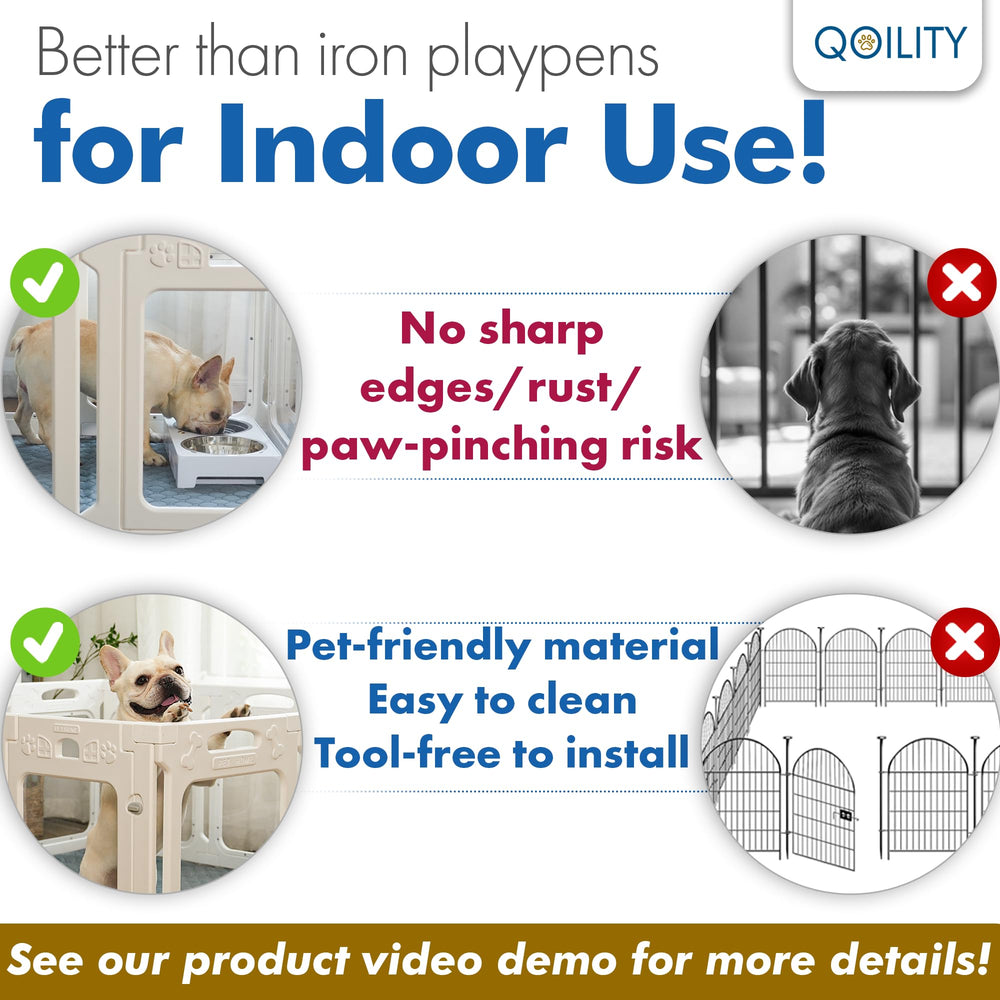 Qoility Clear Acrylic Dog Playpen toilet-integrated option – compact design for practical homes.