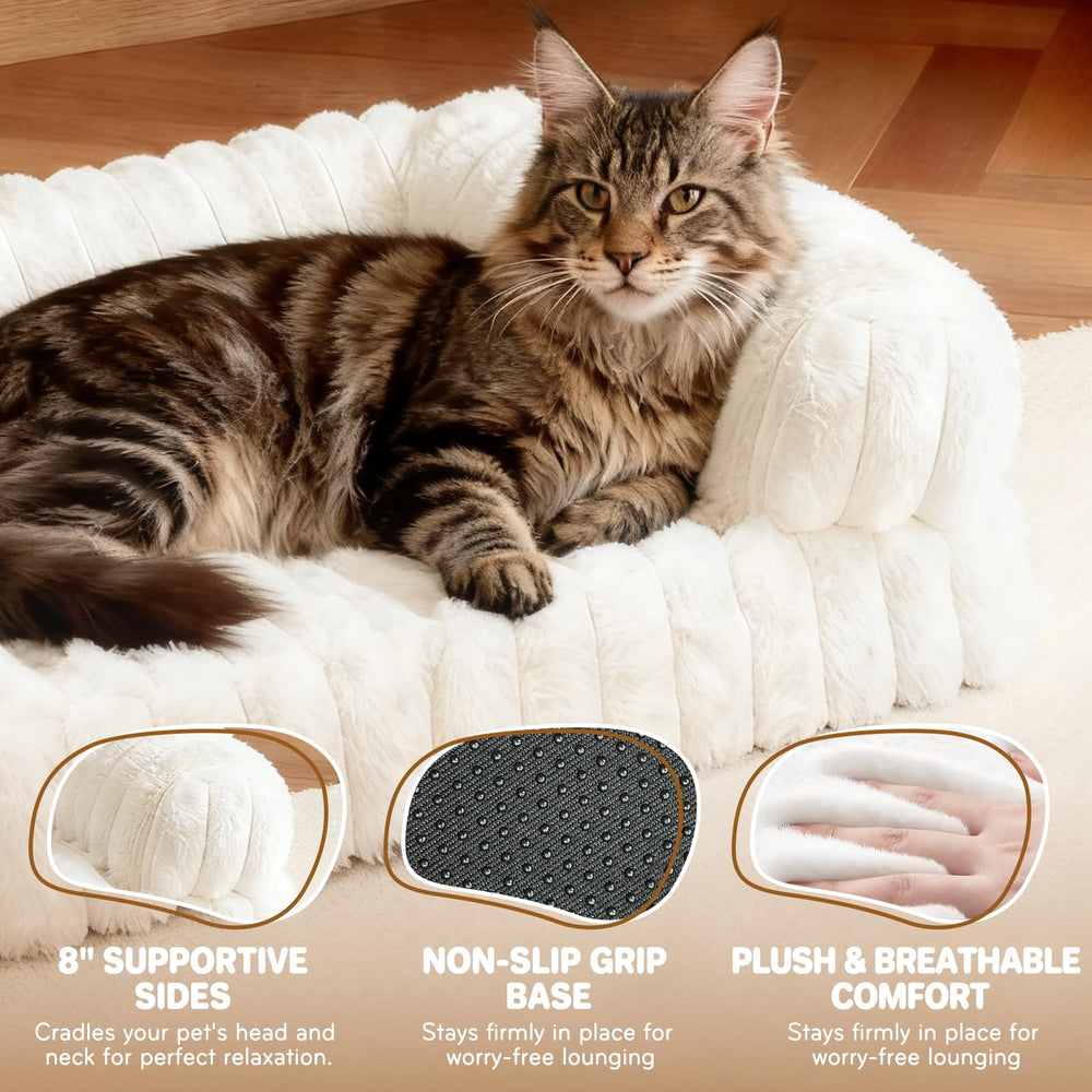QOKO Cat Bed anti-slip bottom keeps bed in place.