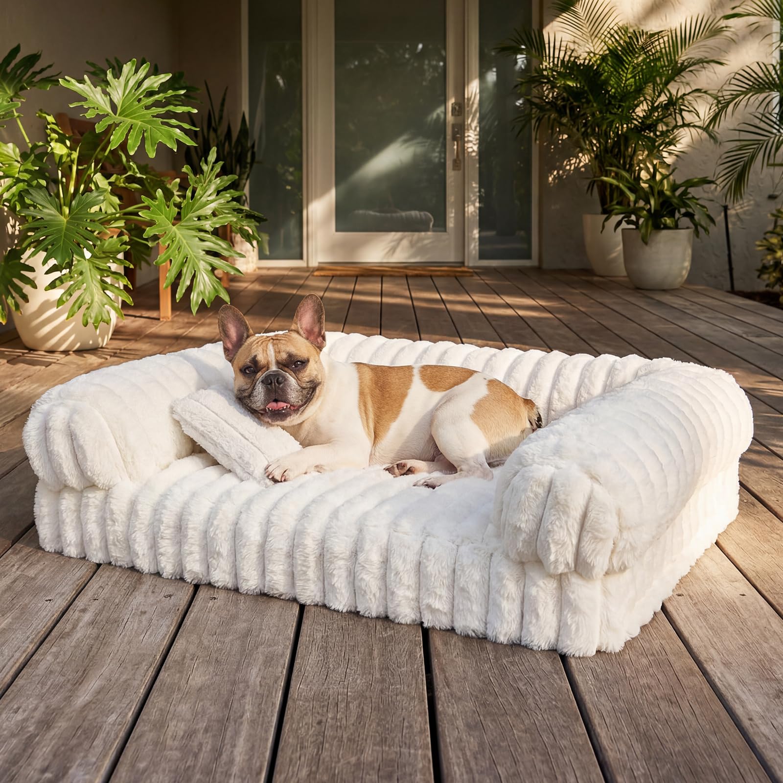 QOKO Cat Bed with bolstered nook provides secure resting space.