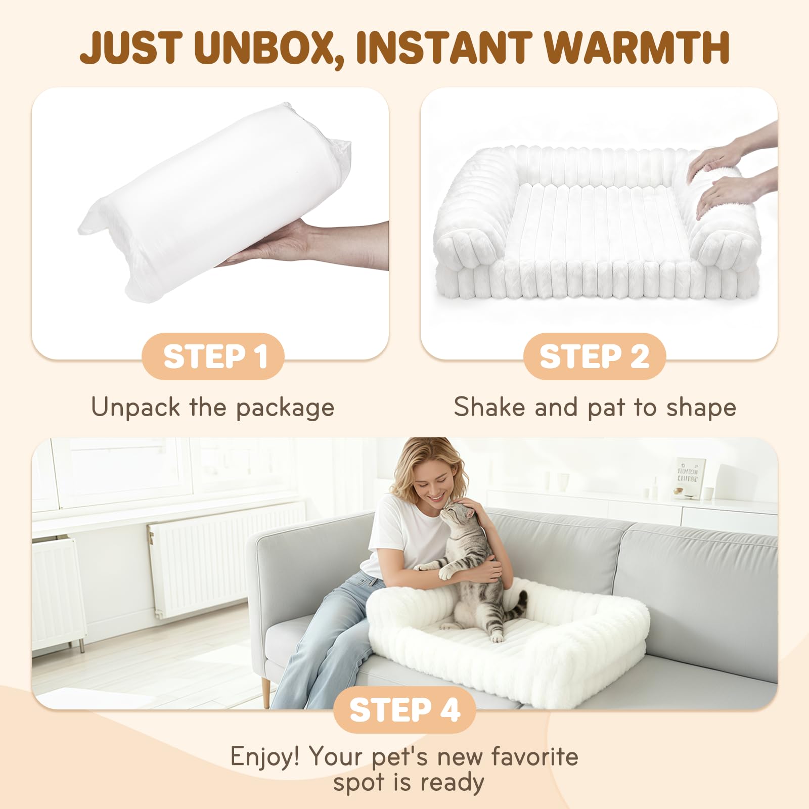 QOKO Cat Bed medium size fits pets up to 65 lbs.