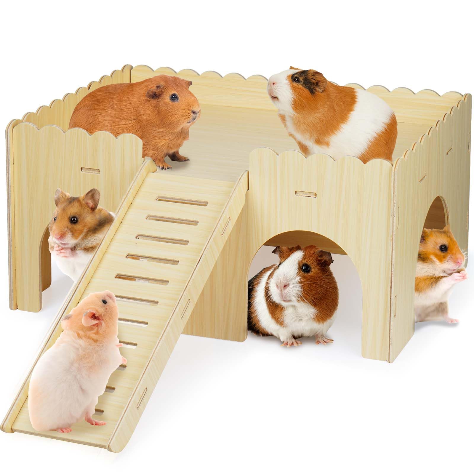 Qorviana large guinea pig hideout castle showing ample space for play and rest
