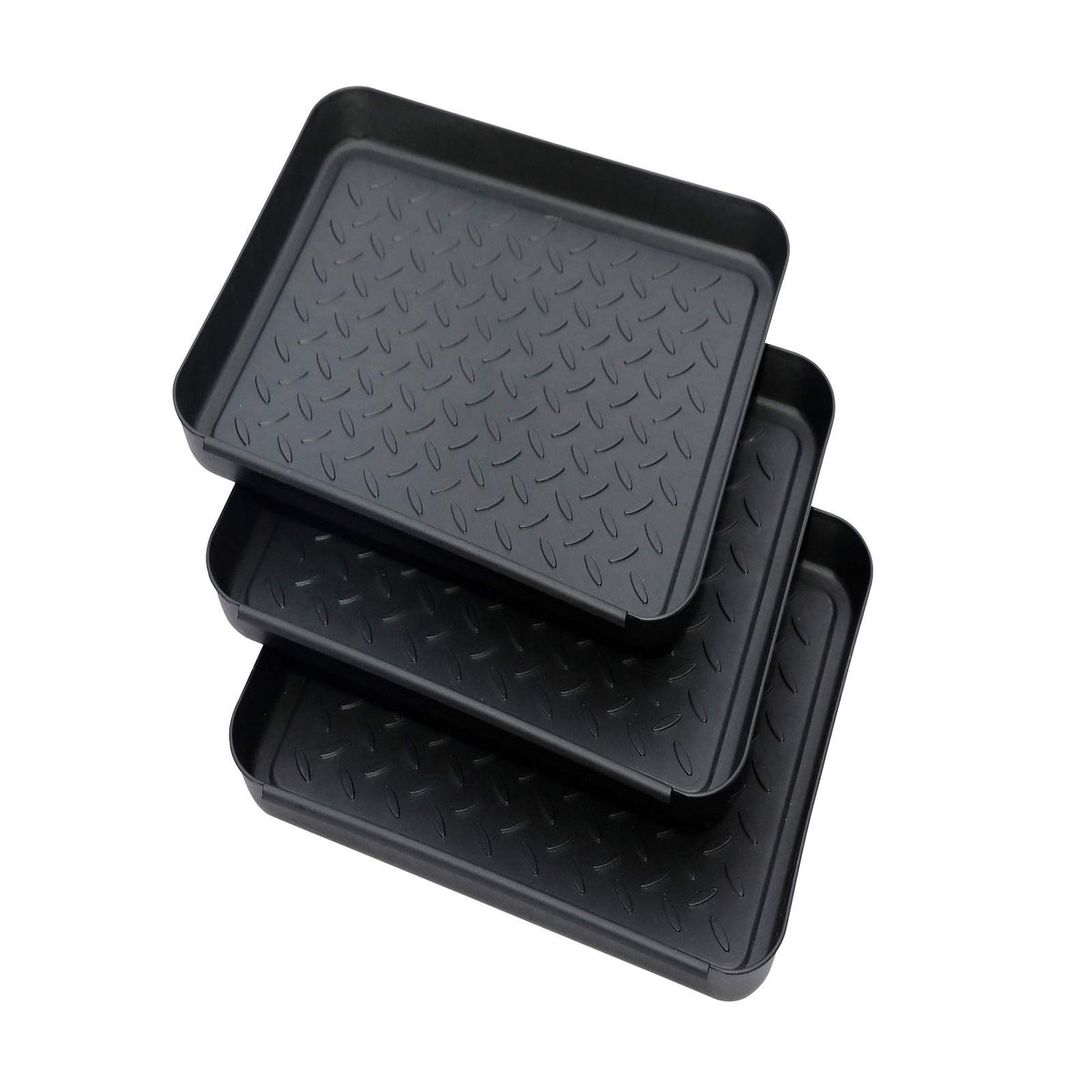 QPEY Boot Mat Tray front view shows three-pack setup for organized entryways.