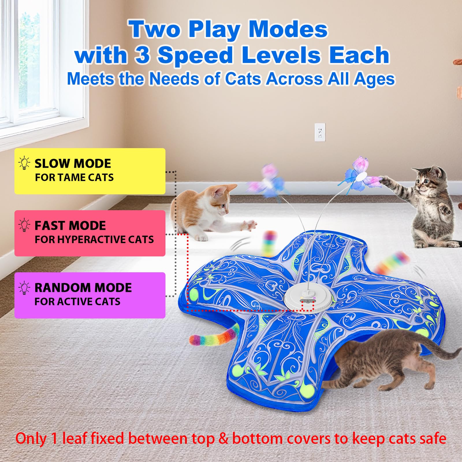 Qraxond touch-sensor activation lets cats start play with a paw tap.