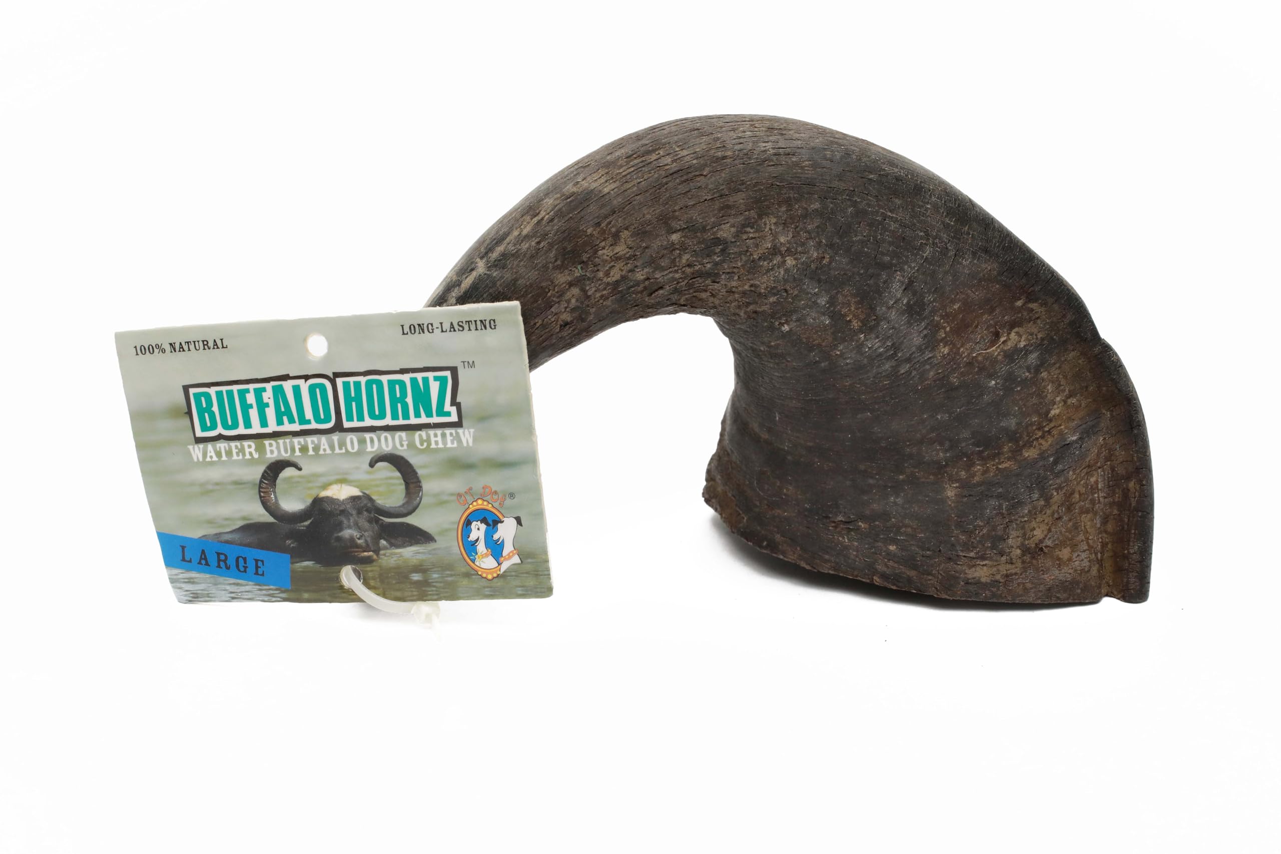 QT Dog Buffalo Hornz large pack 2 box back with ingredients and sourcing details