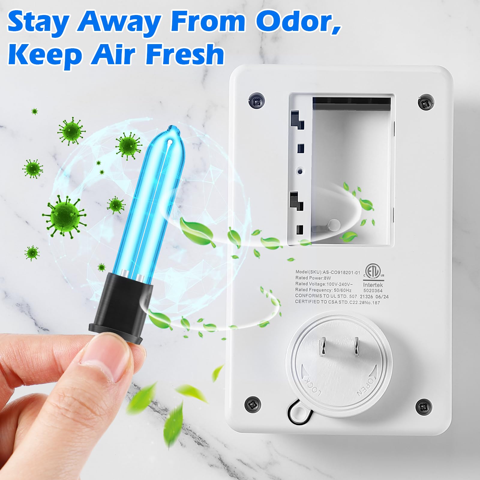 Qualirey UV-C bulbs for Clarifion ODRx close-up of replacement bulbs for odor control