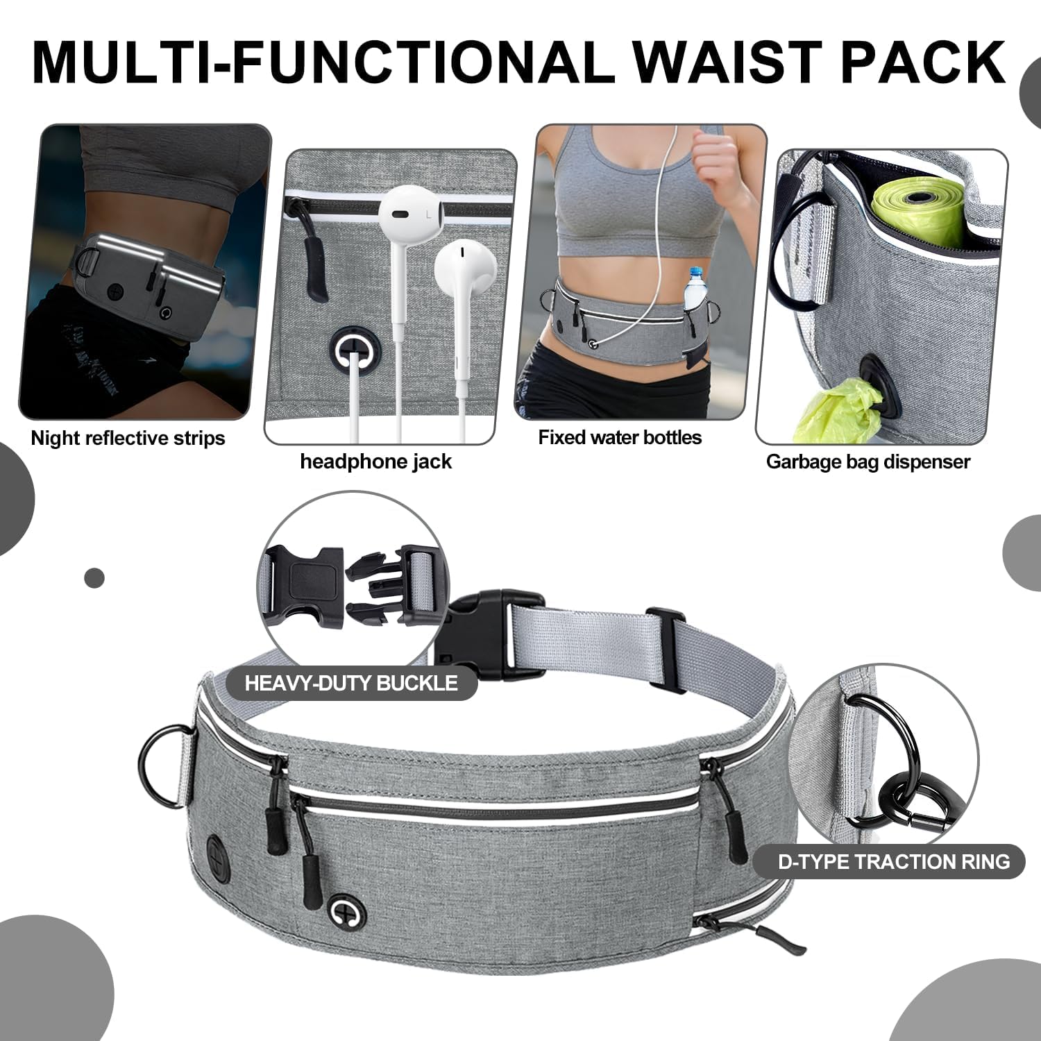 QUAN DUO DUO waist-leash shows secure fit for runners.