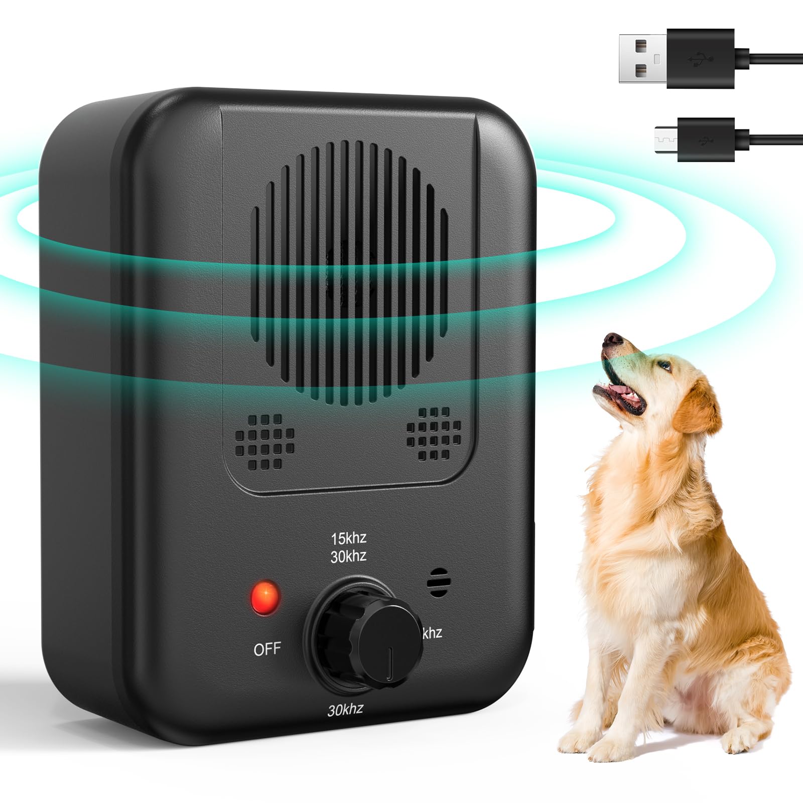 Queenmew anti barking device front view for quieter walks