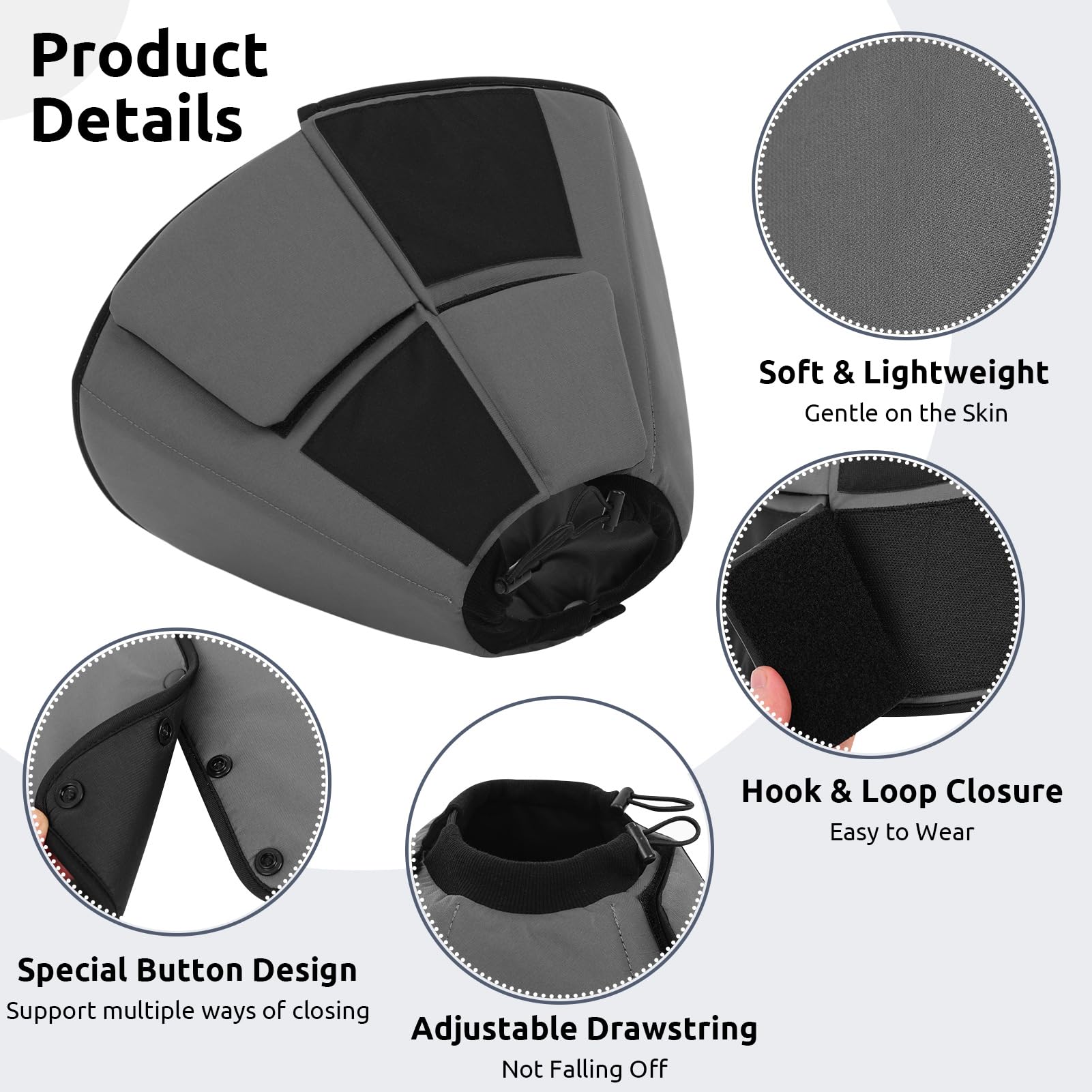 Queenmore cone XL shows protective design to prevent licking and scratching.