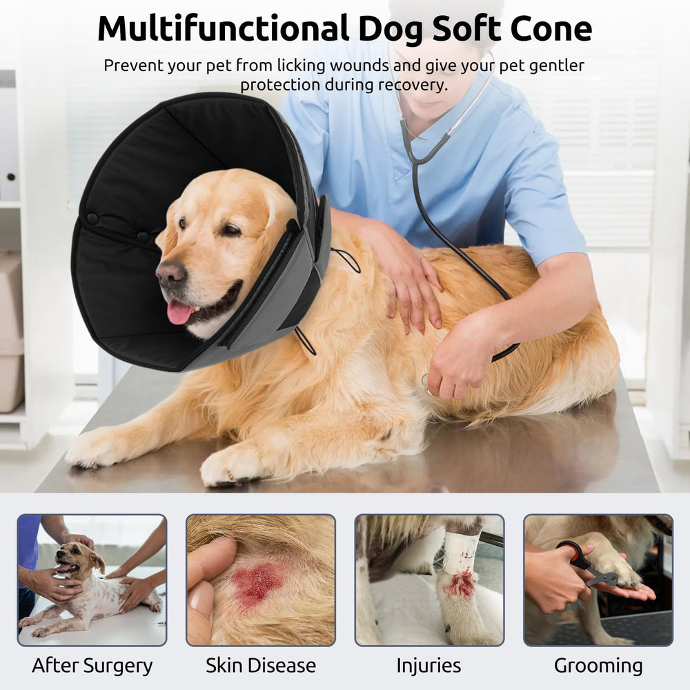 Queenmore protective dog cone post-surgery in soft, safe design