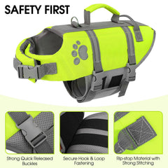Queenmore XS dog life jacket back view showing secure fit with adjustable straps.