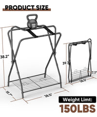 Queension foldable saddle rack folded flat for compact storage