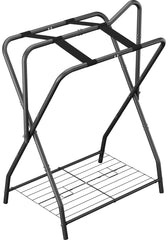 Queension foldable saddle rack in stable setup holds saddles securely