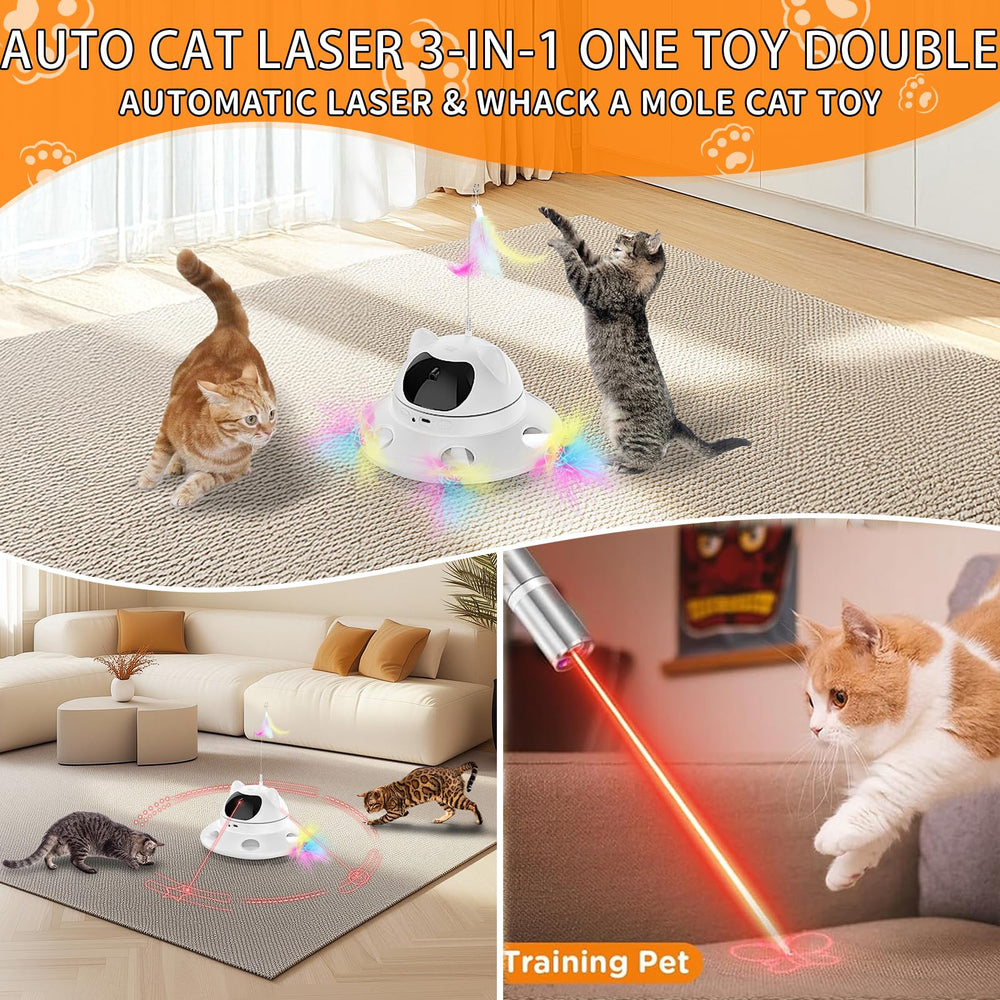 QUEOPFU cat laser toy detachable feather wand for varied play.