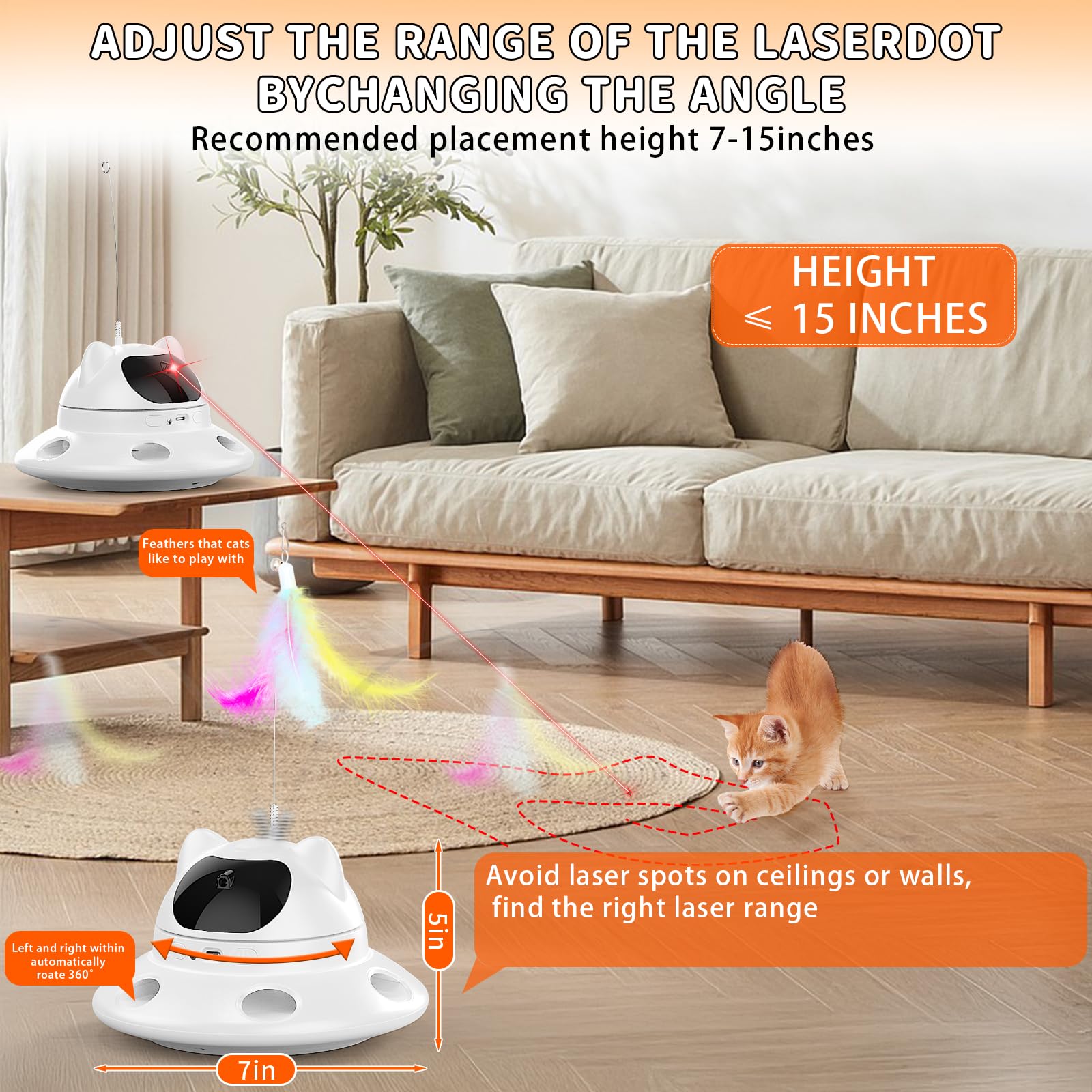 QUEOPFU cat laser toy includes handheld laser for extended sessions.