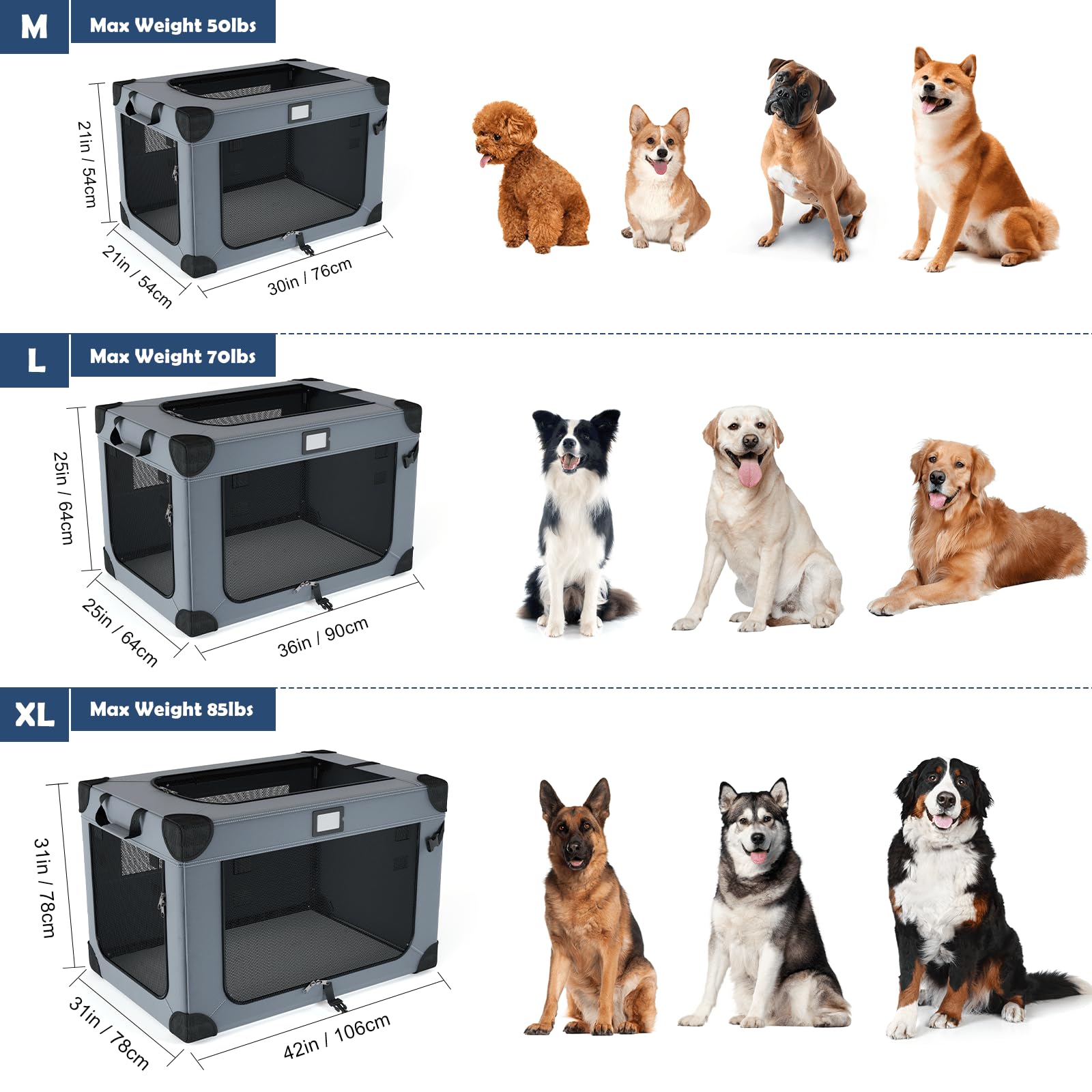 Three-door QUIBBLICK crate design for flexible access from multiple sides.