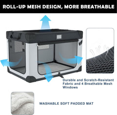 QUIBBLICK 3-door soft kennel offers secure, spacious resting space for large dogs.