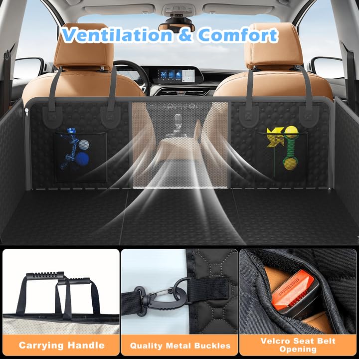 QUIBBLICK 45% wider back seat cover adds extra room for dogs