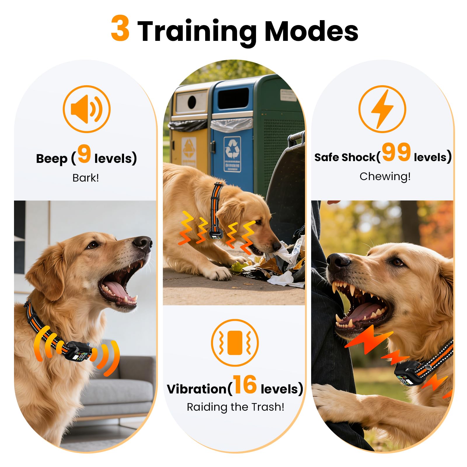 Quibre bark detection sensor close-up for responsive feedback during walks.