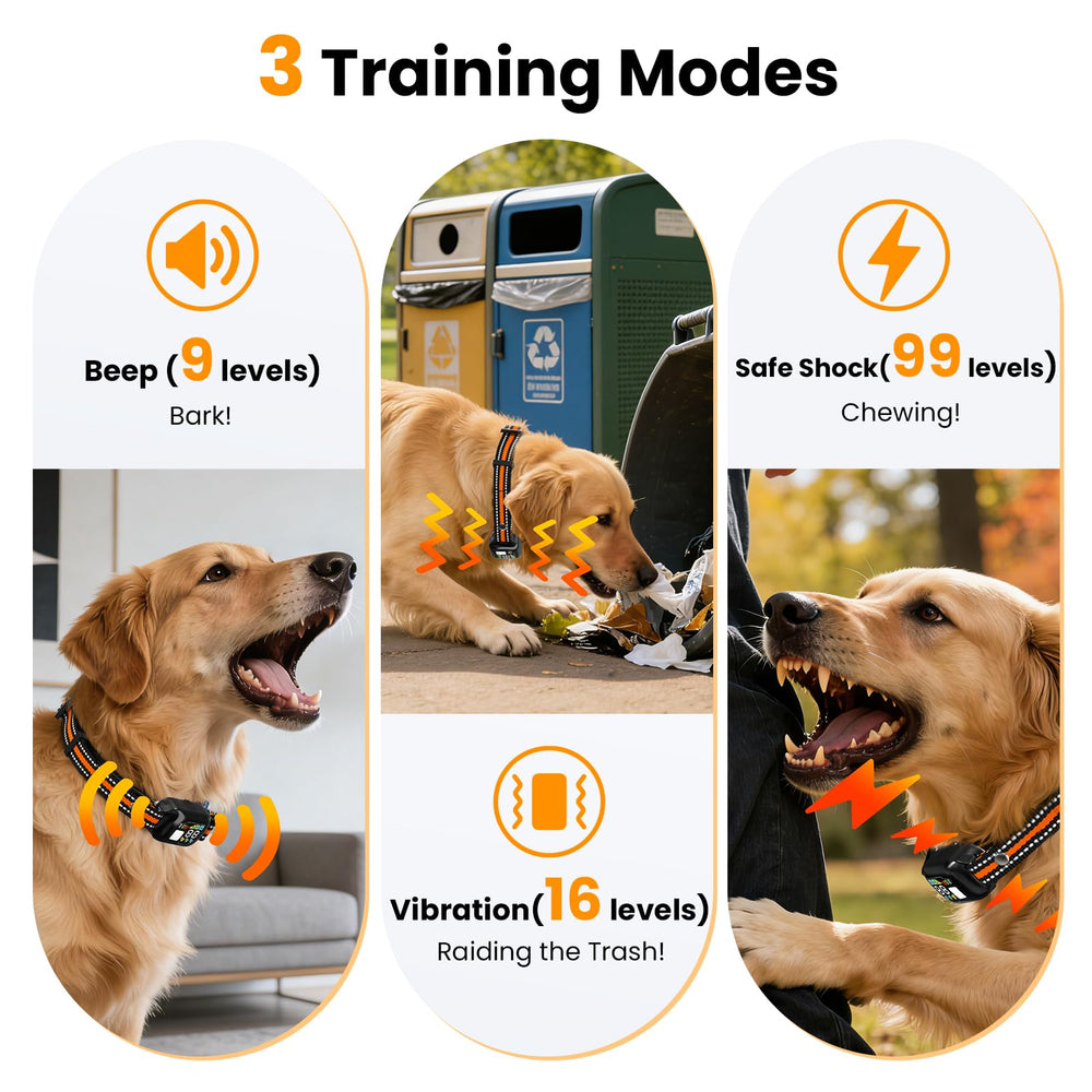Quibre bark detection sensor close-up for responsive feedback during walks.