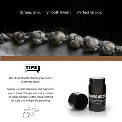 Quick Knot Braiding Wax Stick – show-ready mane with easy washout after use.