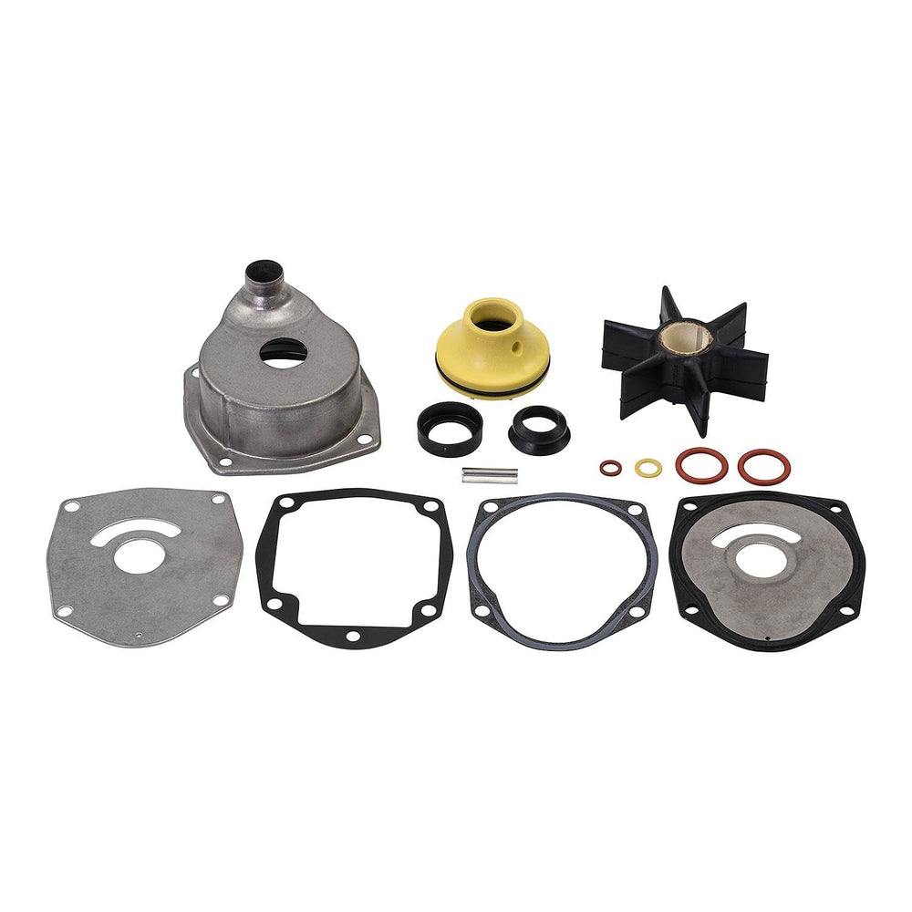 Quicksilver kit contents for upper water pump repair, enabling simple maintenance.