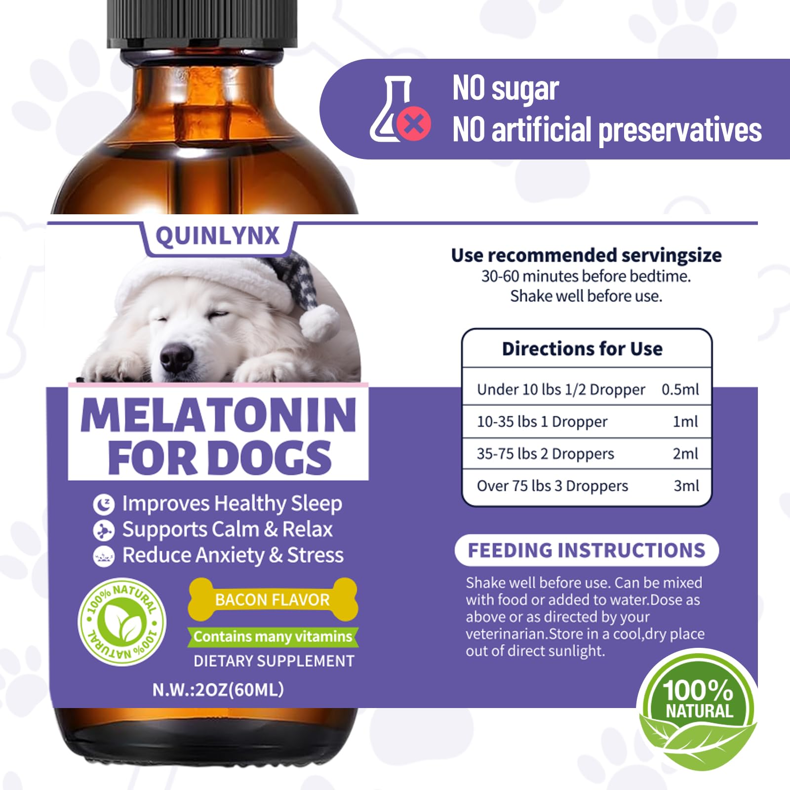 Quinlynx easy-dose dog melatonin simple daily use