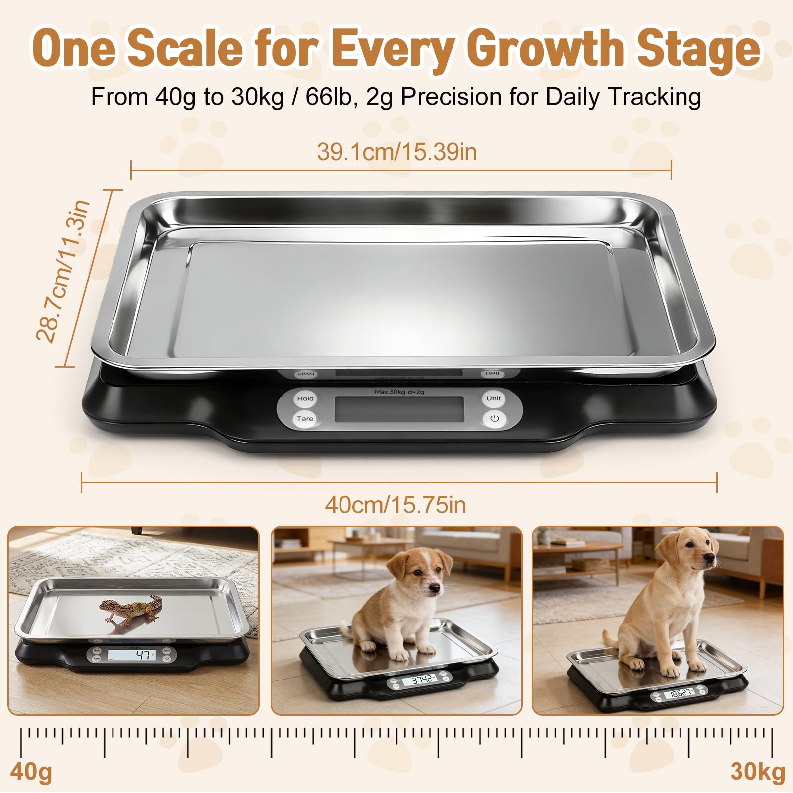 Qulable pet weight record card helps track growth milestones.