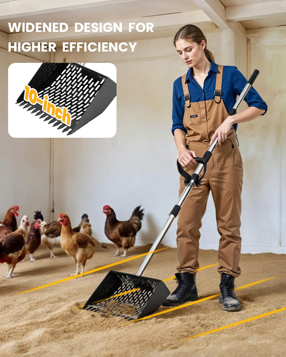 Non-stick shovel surface helps waste release and easy rinse