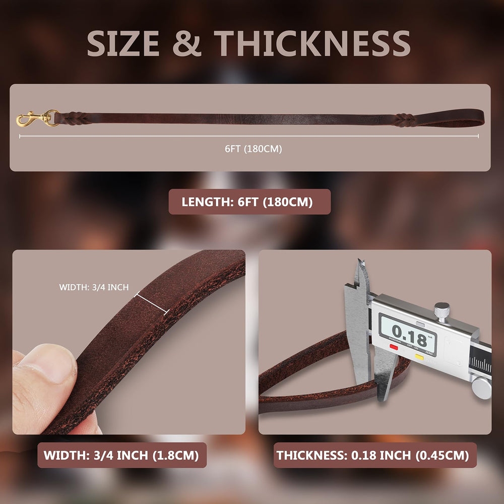 QUMY brown leather leash blends style with durability for everyday use
